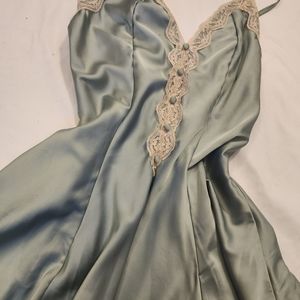 Silky Green Slip Dress / Night Gown
